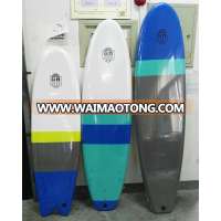 Soft Top Surfboard Shortboard Includes Fins and Ankle Leash. Built in Non Slip Deck Grip, EPS Core, HDPE Slick B